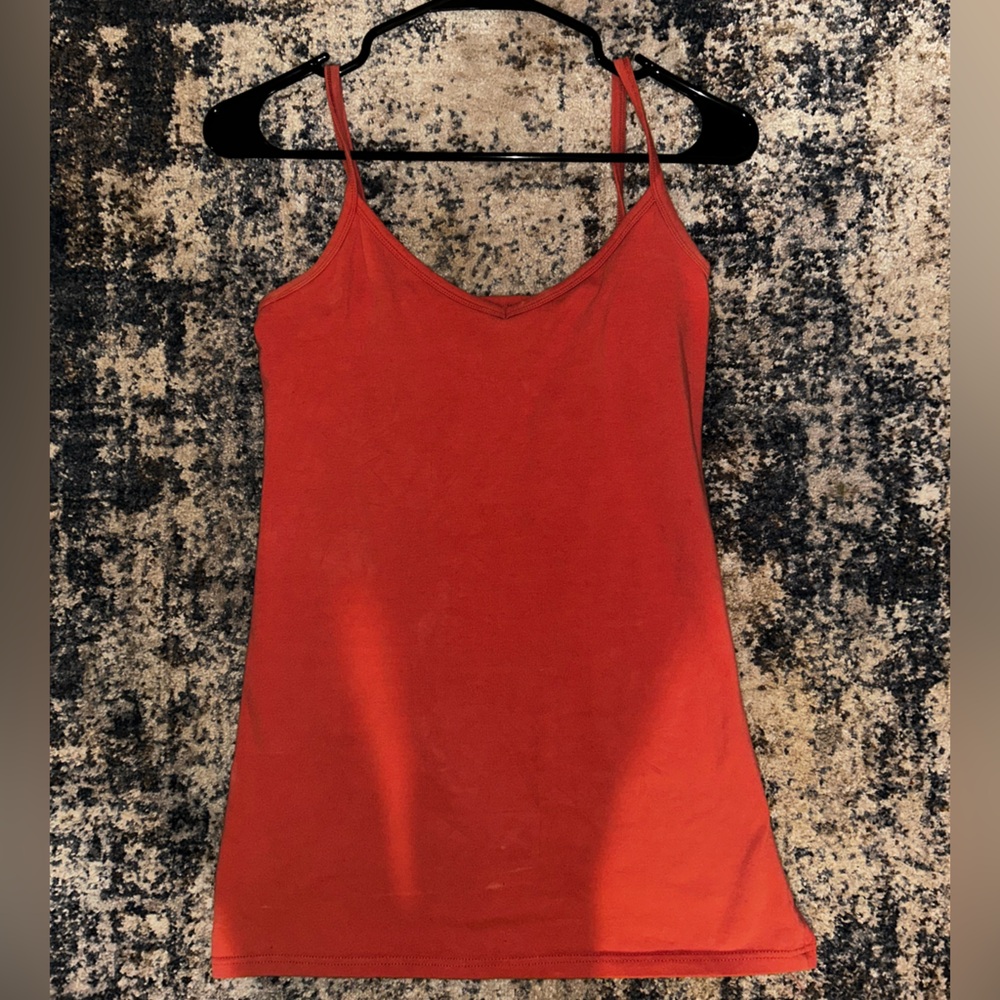 BKE Vibrant Red/Orange Top Large Extra Long